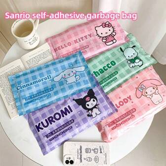 Sanrio 30 个可爱卡通垃圾袋可重复使用且可爱，防水防漏，多用途，适用于家庭厨房浴室和汽车