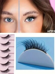 LIMEIKAI 10 Pairs Half Eye Lashes End Eye Elongated False Eyelashes Naturally Half-Eye Cross Fluffy Reusable Lashes