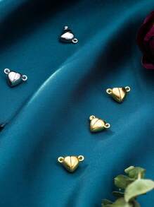 Cierres magnéticos con forma de corazón para joyería, Día de San Valentín, amor, DIY joyas de pareja, cierres magnéticos dorados y plateados para hacer pulseras, collares y accesorios de joyería DIY