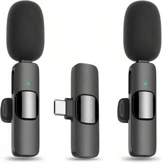 Draadloze Lavalier-microfoon, compatibel met iPhone/Android-telefoons, professionele opnamemicrofoon, intelligente ruisonderdrukkingsfunctie, perfecte opname, geschikt voor video-opnames, livestreaming van games, interviews, vlogs, enz.