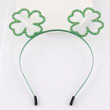 Funny Irish Headband Rhinestone Clover/ Cosplay Hairband Holiday Hair Hoop For Party Costume Photo Props - Blue - View 2