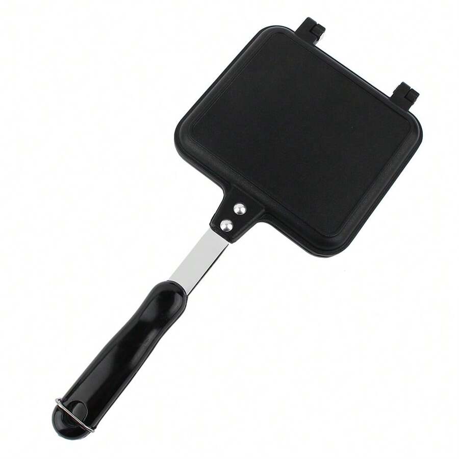Dual Sided Non Stick Frying Pan Waffle Maker For Cake Toast Sandwich - Black - View 1