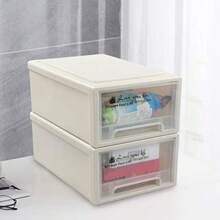 Easymanie Cajones de Almacenamiento de Plástico de 6 Cuartos, Caja de Escritorio Apilable, 3 Paquetes