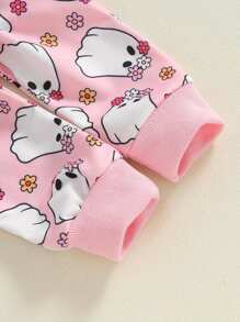 Baby Girl Halloween Outfits Long Sleeve Pumpkin/Skull Print Tops + Pants Set Toddler Clothes