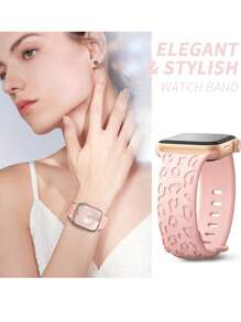 Dây đeo đồng hồ họa tiết da báo và hoa văn, tương thích với Apple Watch 49mm 45mm 44mm 42mm 41mm 40mm 38mm 46mm, Dây đeo silicon thể thao chống nước họa tiết da báo, dây đeo thay thế tương thích với Series 11 10 9 8 7 6 5 4 3 2 1 SE dành cho nữ - Màu cát bùn - Xem 8