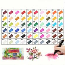 168 Colores Bolígrafos de doble punta para marcado de arte, Bolígrafos de marcado de alcohol, Bolígrafos de marcado permanente de alcohol con estuche de dibujo, Tubo negro, Regalos para fiestas, Decoración del hogar, Regalos para estudiantes, Utensilios de arte y pintura