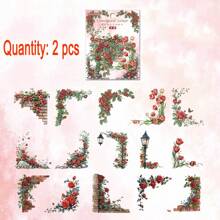 30pcs/Pack Floral Corner Stickers, Suitable For Decorating Frames, Scrapbooks, Photo Albums & Diary Borders, Self-Adhesive,School Supplies,Back To School - Multicolor - View 15