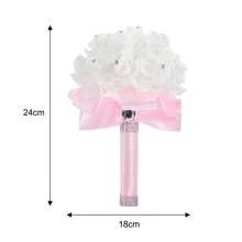 1PC Artificial Bridal Bouquet Simulation Flowers, In The Elaborately Crafted Wedding Scene By Hand, The Bride Gently Holds The Gorgeous Bouquet In Her Hand, While The Bridesmaids Hold Elegant Bouquets Decorated With Ribbons, Jointly Adding Warmth And Beau