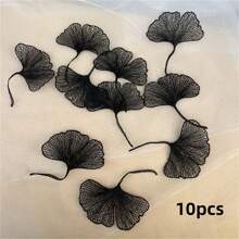 10 Stücke schwarze und weiße Spitzenaufkleber für Ausschnitte, Fleckstickerei, wasserlösliche Blumenspitze zum Selbermachen für Hochzeitskleider und Kleidung, Nähzubehör