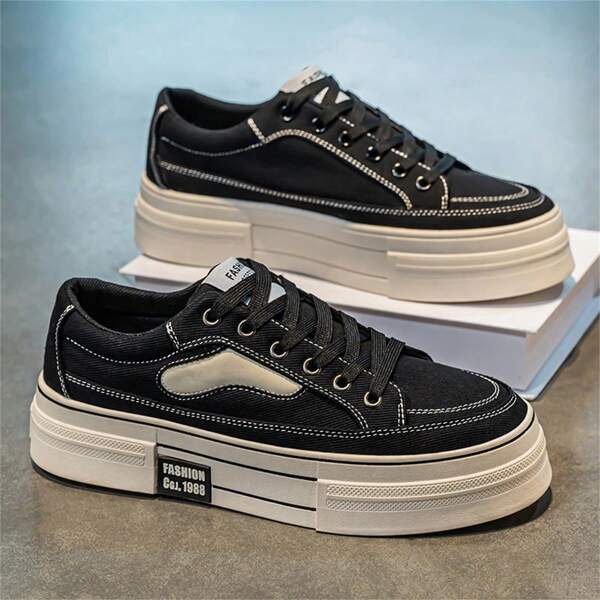 2025 Novos Sapatos Baixos Plus Size, Leves, Confortáveis, Antiderrapantes, Versáteis, Pequenos Tênis Esportivos Casuais Brancos Para Adolescentes, Sapatos de Skate Masculinos com Cadarço para Estudantes