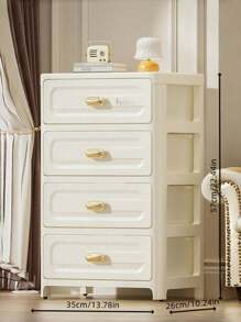 3/4/5 Layers Of Transparent Panel Rolling Multi-Purpose Storage Drawers - Single Door Collapsible Locker - , Plastic Drawer Storage,Space-Saving Kitchen Storage Shelves For Storing Snacks, Drinks, Bookshelves, Clothing Suitable For Kitchen,Living Room,Study Closet,Bathroom