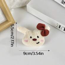 1 pieza Broche estilo coreano Ins con diseño lindo de conejo, perro, cachorro de salchicha, accesorio decorativo divertido con moño para niñas