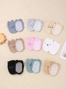 随机颜色婴儿袜子 - 10 双装，带防滑点，适合学步儿童 - 彩色 - 查看 4