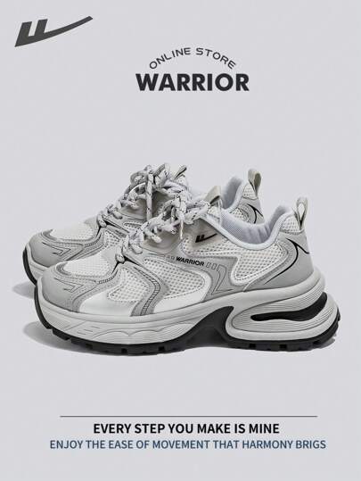 WARRIOR 勇士春夏轻便舒适透气跑鞋简约风格休闲时尚运动鞋全年适用耐磨全天穿着训练运动鞋时尚复古女式运动鞋