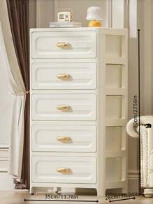 3/4/5 Layers Of Transparent Panel Rolling Multi-Purpose Storage Drawers - Single Door Collapsible Locker - , Plastic Drawer Storage,Space-Saving Kitchen Storage Shelves For Storing Snacks, Drinks, Bookshelves, Clothing Suitable For Kitchen,Living Room,Study Closet,Bathroom
