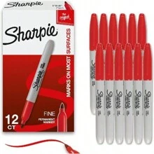 1/2/3/6/12支装 Sharpie 细头黑色永久性记号笔 - 速干、防褪色，适用于木材、塑料、金属、纸张 - 艺术家绘画、办公书写，多种颜色可选，学校用品，海报涂色，学生好礼，返校季必备，笔，Sharpie 细头记号笔，教师用品，织物永久性记号笔，黑色永久性记号笔，记号笔 - 套裝 - 查看 8