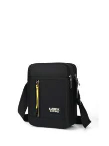 1pc Fashion Boys' Solid Color Crossbody Bag, Casual Small Shoulder Bag, Phone Wallet, Key Coin Pouch, Zipper Design, Suitable For Shopping, Gatherings, Festivals, Celebrations, Entertainment, Vacation, Perfect Gift For Boys, Teenagers, Students, And Expressing Gratitude - Yellow Zipper Small Square Bag - View 10