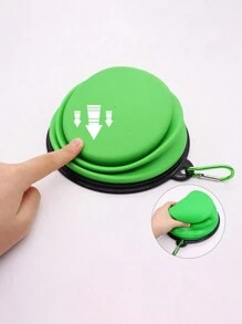 Tazón portátil para mascotas al aire libre, tazón expandible para perros, recipiente de alimentación lenta de silicona, plato de agua colgante para mascota, bol plegable premium para viajes de perros y gatos, para beber, diseño duradero, portátil y plegable rápido con clip Crr expansible