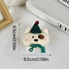 1 pieza Broche estilo coreano Ins con diseño lindo de conejo, perro, cachorro de salchicha, accesorio decorativo divertido con moño para niñas
