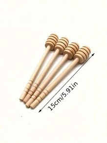 1pc Transparent Glass Honey Jar With Lid And Mixing Stick, Creative Glass Storage Pot - Clear - View 9