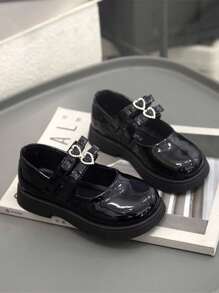 Fashionable Hook And Loop Double Heart Girls Princess Shoes, Lightweight & Versatile