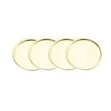 6 PIEZAS Elegante disco dorado de almacenamiento para el hogar, bandeja de almacenamiento, organizador de sobremesa multiusos para joyería, velas, cosméticos y decoración del hogar | Ideal para sala de estar, dormitorio y accesorios de fotografía, bandejas para joyas, bandeja de metal