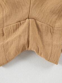 Acelitt Summer Women's Solid Color Square Neck Chest Cable Splicing Simple Casual Suspender Jumpsuit Shorts