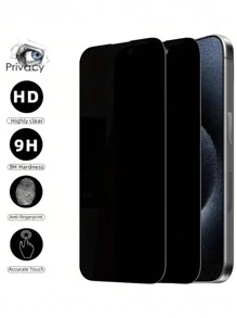 2 pièces Film de protection d'écran de téléphone anti-espionnage en verre trempé compatible avec Apple 6/6s,7/8/Plus,X/Xs/XS Max,11/11pro/11 Pro Max,12mini/12/12 Pro/12 Pro Max,13/13mini/13 Pro/13 Pro Max,14/14 Plus/14 Pro/14 Pro Max,15/15Plus/15Pro/15Promax Cadeau pour l'anniversaire, la famille, les amis Verre trempé, protecteur d'écran de téléphone, accessoires de téléphone