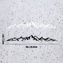 1 Pc Mountain Ridge Decal Sticker For Car Truck Bicycle Motorcycle, Vinyl Die-Cut Mount Range Car Bumper Window Sticker, Auto Vehicle Exterior Decor Accessories