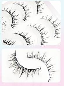 Asiteo 5 Pairs Manga Lashes Cos Dance Performance Eyelash 3D Natural Faux Mink Lash Extension - Black - View 6
