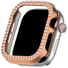 1 pièce - Étui pour montre connectée compatible avec les séries Apple Watch, étui de protection en PC non étanche compatible avec les modèles Ultra/SE/9/8/7/6/5/4/3/2/1, couvercles ajourés étincelants à l'arrière mode