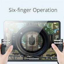 Claw PU-BG Controller For IPad/Tablet, H11 Six Finger Game Joystick Handle Trigger Aim Button Trigger, L1R1 L2R2 Shooter Gamepad, Plug And Play Gaming Controller For PU-BG/Knives Out/Ca-Ll-Of-Duty - 黑色 - 查看 2