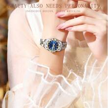 BINBOND 2 件情侣石英表罗马数字时尚不锈钢防水男士腕表女士情侣手表情人节情侣礼物