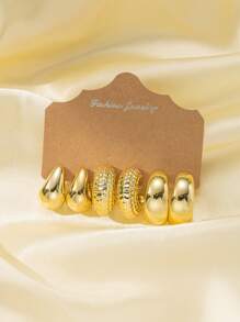 Lot de 6 à 18 boucles d'oreilles dorées, ensemble de boucles d'oreilles minimalistes polyvalentes et à la mode, adaptées à un usage quotidien toute l'année