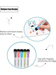 1 件磁性可擦除周计划器、冰箱白板磁性板、记事板、家庭必需品，包括 1 支高品质记号笔和橡皮擦 - 彩色 - 查看 3