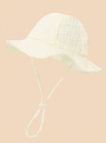 1pc Unisex Baby 1-2Y Sun Protective Cute Solid Color Simple Gauze Bucket Hat For Outdoor - 1PC - View 5