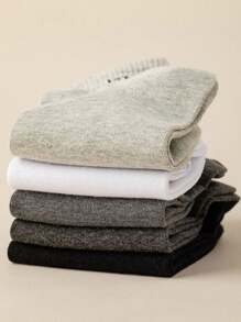 5/10 Pairs Men's Solid Color Low Cut Socks, Breathable Anti-Odor Ankle Socks For Sports And Casual Wear, Spring/Summer/Autumn