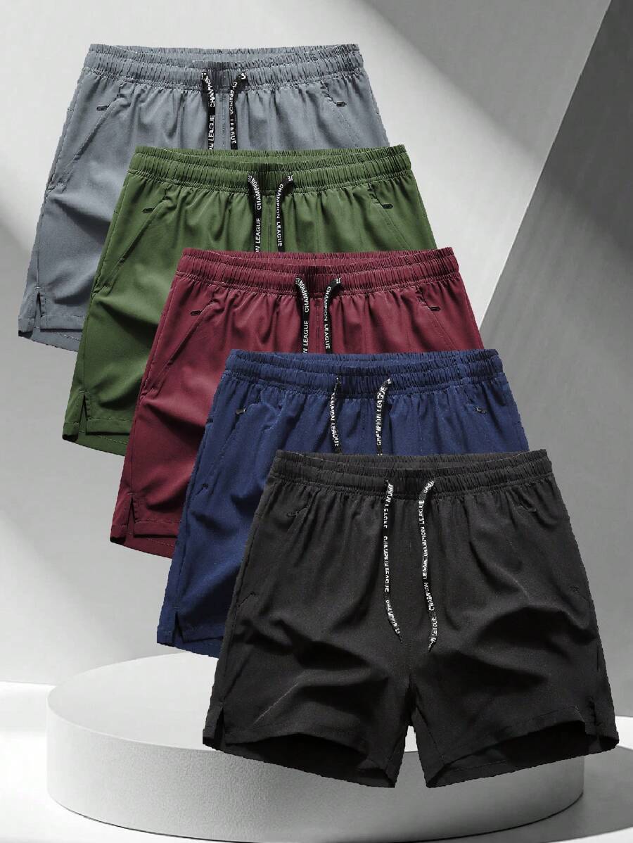 Men's Summer Sports Shorts, Loose & Breathable Running Workout 3/4 Length Pants - Чорний - Переглянути 1