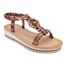 Sandalias de plataforma casuales de verano para mujer, sandalias de verano con estilo para mujeres - Camel - Ver 1