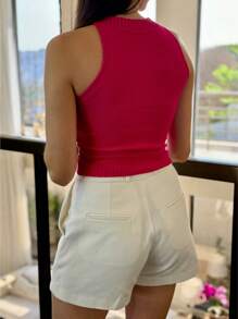 Cropped Modal Women's Fashion Worked New Collection - Rosa Fucsia - Ver 1