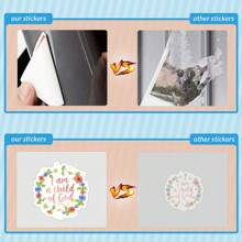 50 件耶稣贴纸乙烯基贴纸剪贴簿、日记、笔记本电脑、保险杠、滑板、水瓶、电脑、电话、卡通、安全帽、汽车贴纸 - 彩色 - 查看 5