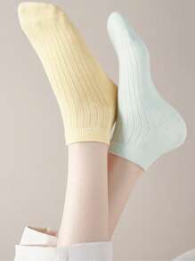 Random 7 Pairs Of Women's Spring And Summer Colorful Dopamine Daily Commuting Casual Versatile Socks