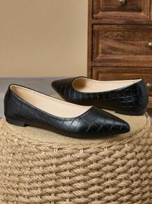 MonaNise Kvinnors mångsidiga platta Slip-On-skor, olika färger och mönster inklusive ormskinn, röd, rosa, gul, grå, vinröd, olivgrön, marinblå, brun, lämplig för fritidskläder, resor, semesterkläder - Svart - Visa 3