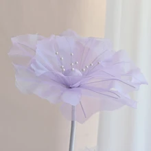 仿真巨型纱花婚礼背景纱大白花墙路引DIY派对舞台家居房间装饰 - 彩色 - 查看 12