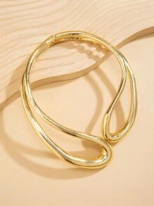 1 件优雅简约时尚金属水滴颈链，女士休闲/沙滩装、礼物和婚礼季节