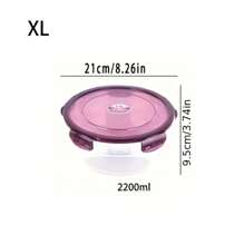 Set da 4 pezzi di contenitori per alimenti sigillati e freschi - alta capacità, in plastica, impilabili, organizer per cucina salvaspazio per frutta, verdura, carne, uova e ravioli, con misure separate da piccolo, medio, grande e extra-large per fornire più opzioni