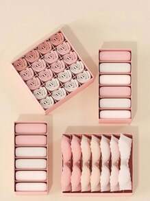 1/3pcs Pink Gingham Fabric Underwear Storage Box, Home Drawer Divider Solution, Closet Organizer, Bra Panties Socks 3-In-1 Container, Flexible Combinable Closet Storage Box