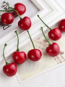 10/20/30 件假水果、人造植物、人造红樱桃装饰品，用于派对装饰、家居厨柜仿真模型装饰和摄影道具、玫瑰、装饰玫瑰、装饰风格、派对和节日装饰、秋季装饰、圣诞装饰、波西米亚风格 - 彩色 - 查看 3