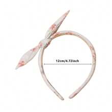 Diadema con orejas de conejo para niñas, lindas diademas de Pascua para niñas, accesorios para el cabello para fiestas de Pascua y vida diaria. - Rojo - Ver 2