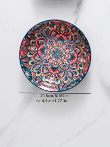 طقم أواني طعام سيراميكية بأسلوب بوهيمي، بألوان حمراء وزرقاء، وبأنماط نردية ورجعية من الزهور، أطقم أوانٍ وأطباق راقية مناسبة للفنادق والمطاعم والمطبخ المنزلي والاحتفالات والهدايا للزفاف، بتصاميم متنوعة من وعاء الأرز وطبق الحساء وصحن الطعام والصينية الكبيرة والمستلزمات المدرسية - الأزرق - مشاهدة 16